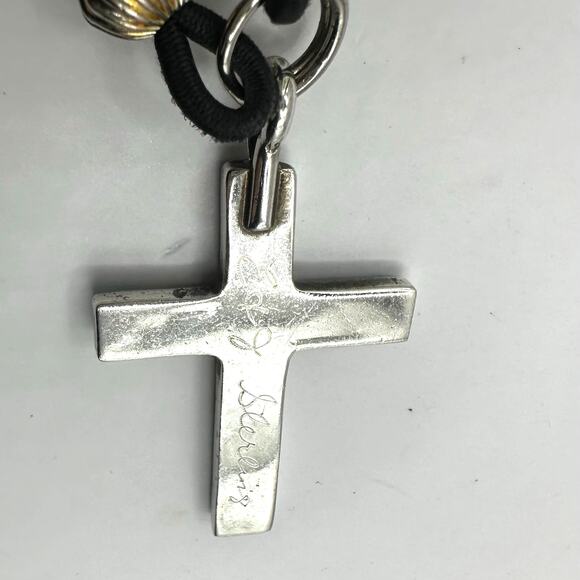 E & J Sterling Silver Turquoise Southwestern Necklace Western Beaded Cross - Picture 10 of 11